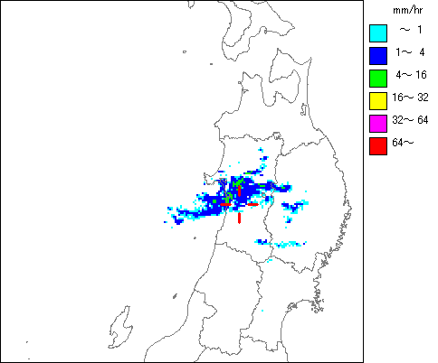 気象レーダー画像