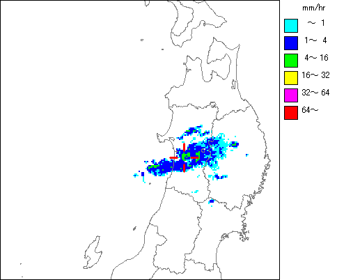 気象レーダー画像