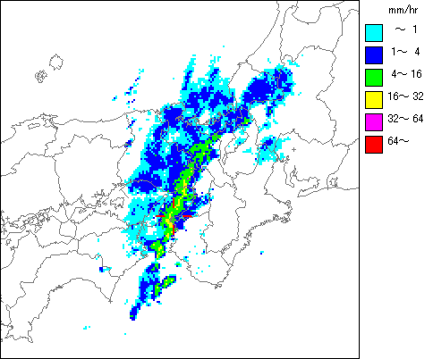 気象レーダー画像