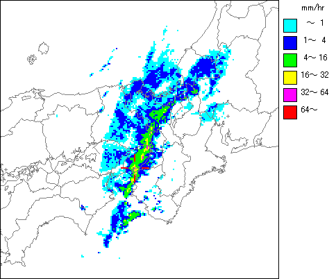 気象レーダー画像