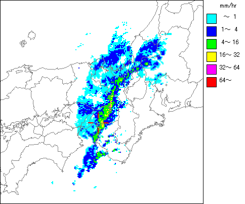 気象レーダー画像