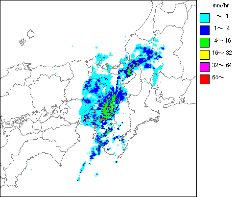 気象レーダー画像