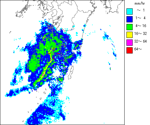 気象レーダー画像