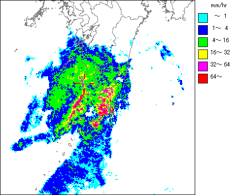 気象レーダー画像