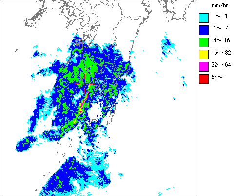 気象レーダー画像