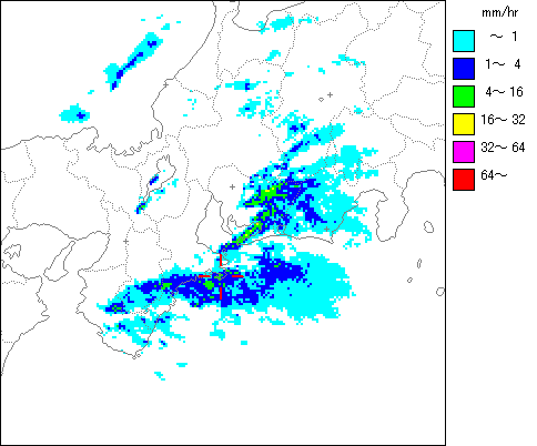 気象レーダー画像