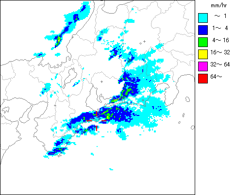 気象レーダー画像