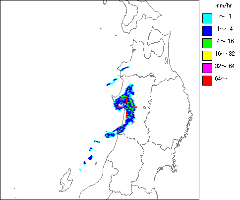 気象レーダー画像