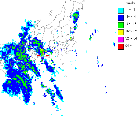 気象レーダー画像