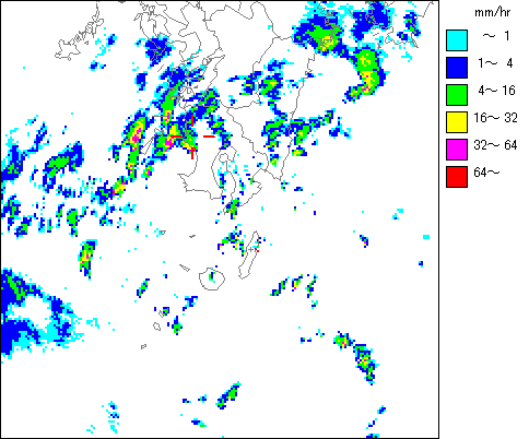 気象レーダー画像