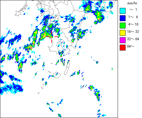 気象レーダー画像