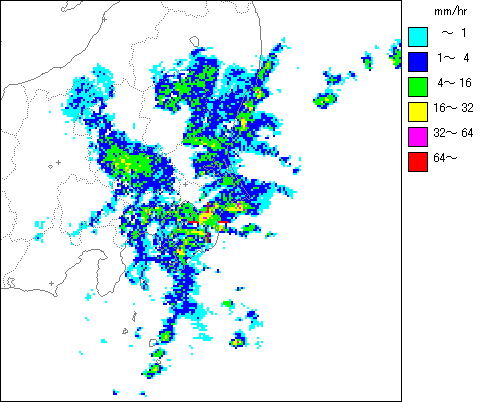 気象レーダー画像