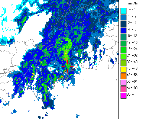 気象レーダー画像