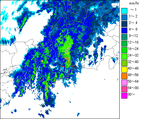 気象レーダー画像