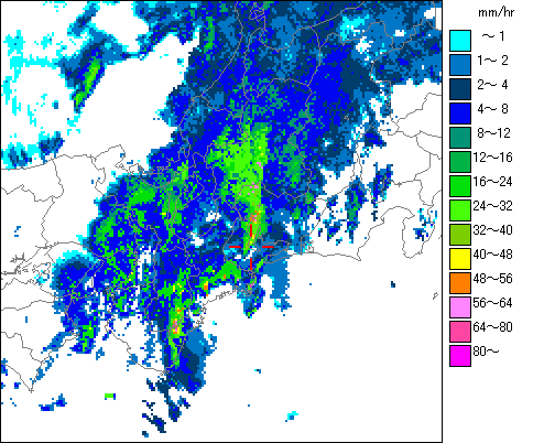 気象レーダー画像