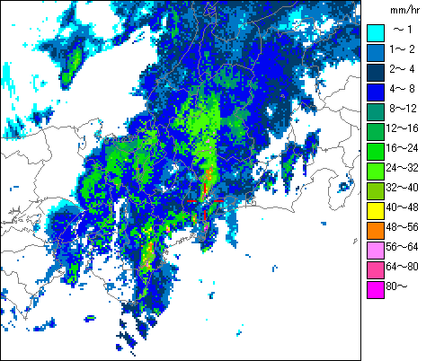 気象レーダー画像