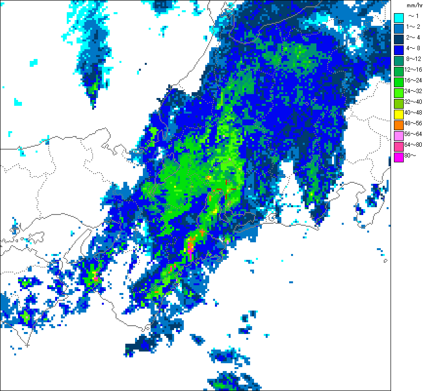 気象レーダー画像