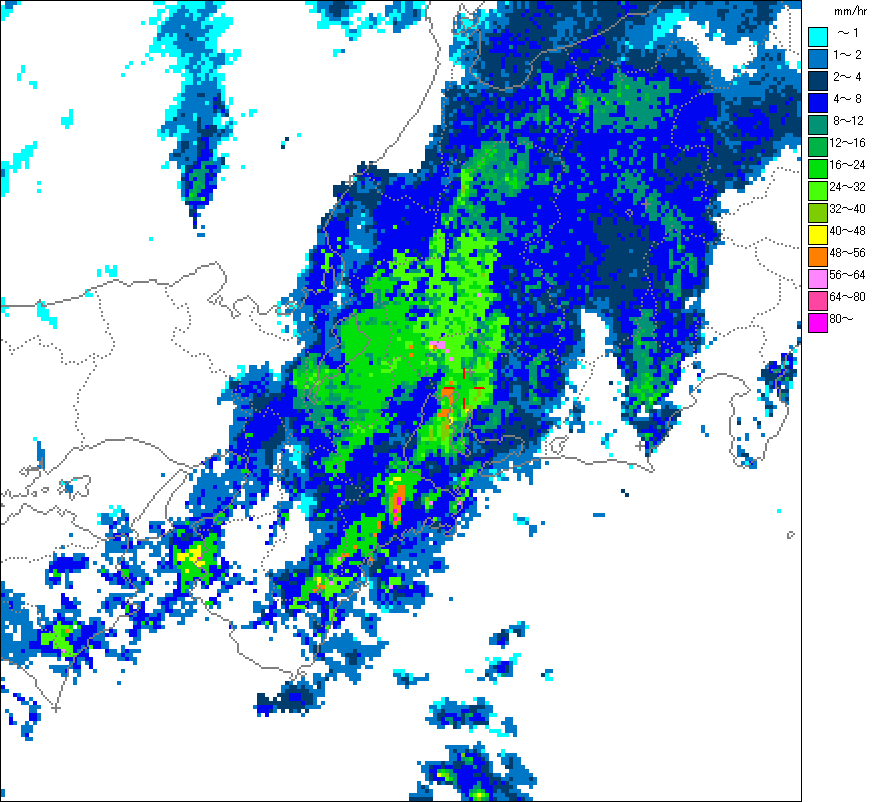 気象レーダー画像