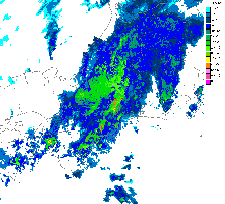 気象レーダー画像