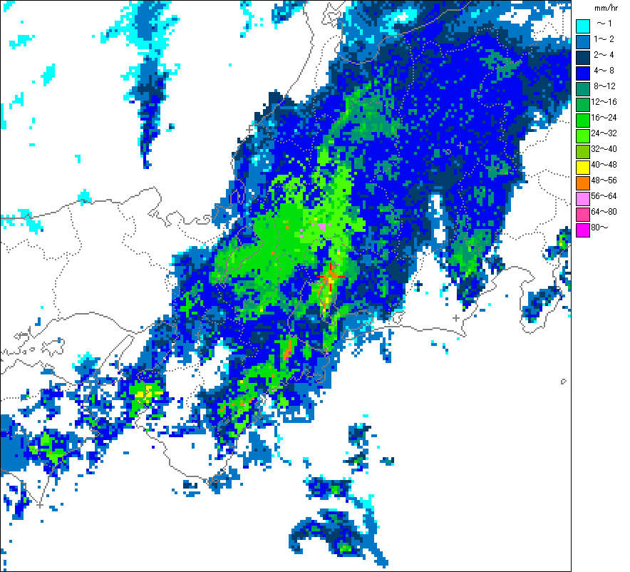 気象レーダー画像