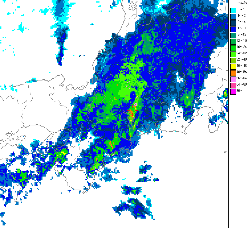 気象レーダー画像