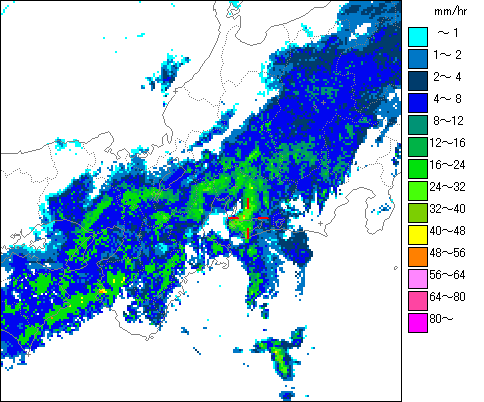 気象レーダー画像