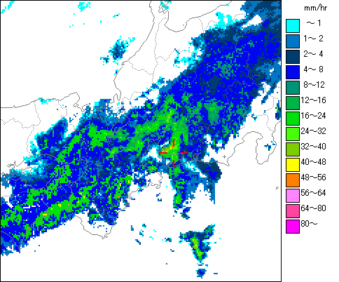 気象レーダー画像