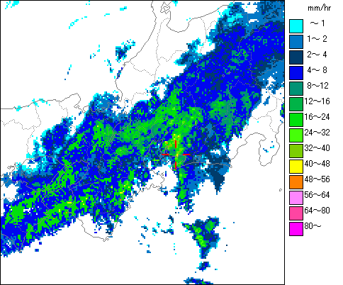 気象レーダー画像