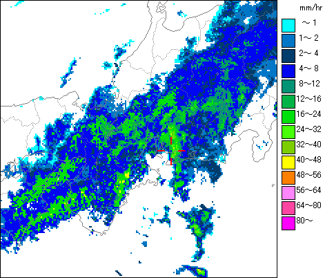 気象レーダー画像