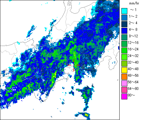 気象レーダー画像