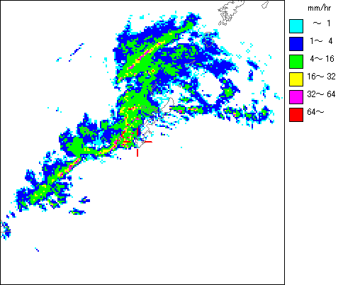 気象レーダー画像