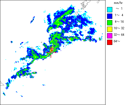 気象レーダー画像