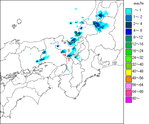 気象レーダー画像