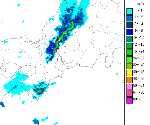 気象レーダー画像