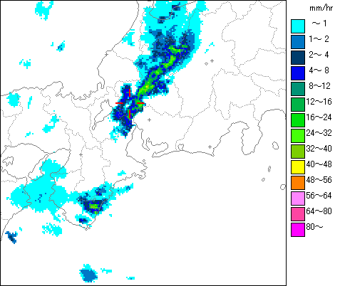 気象レーダー画像