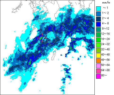 気象レーダー画像