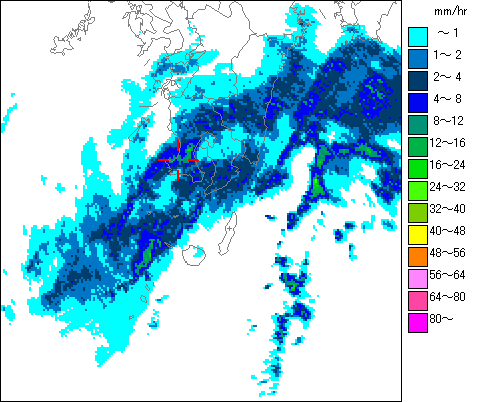 気象レーダー画像