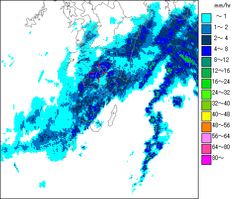 気象レーダー画像