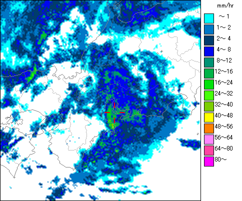 気象レーダー画像