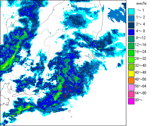 気象レーダー画像