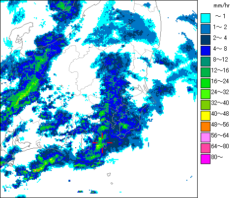 気象レーダー画像