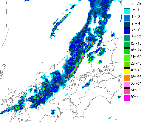 気象レーダー画像