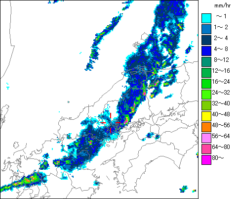 気象レーダー画像