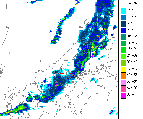 気象レーダー画像