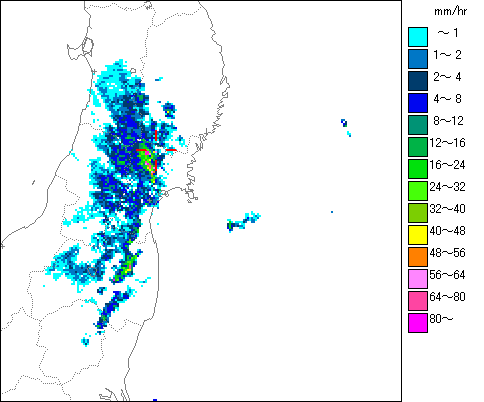 気象レーダー画像