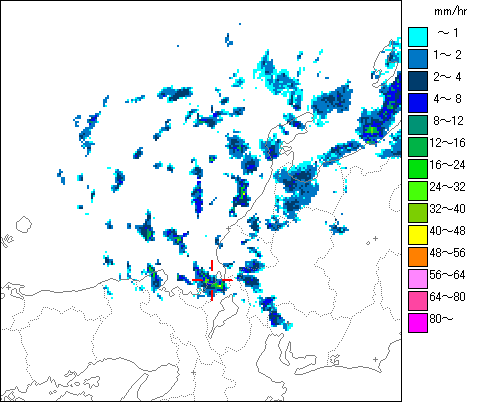 気象レーダー画像