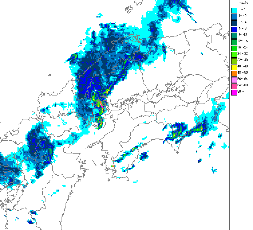 気象レーダー画像