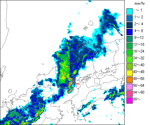 気象レーダー画像