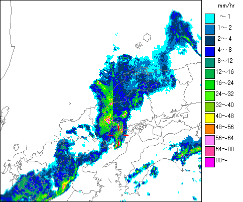 気象レーダー画像