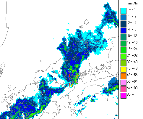 気象レーダー画像